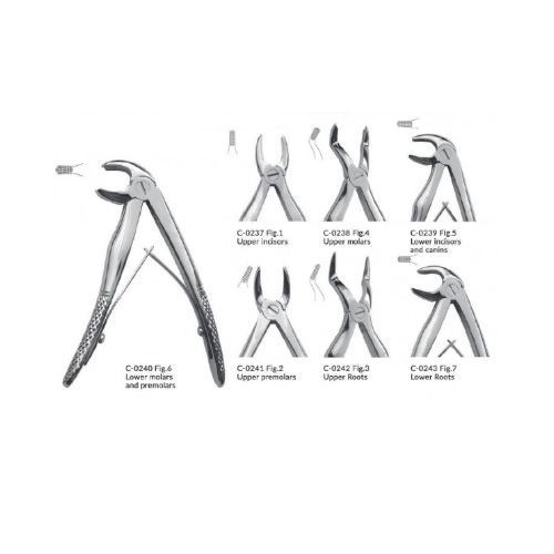 ست فورسپس اطفال 7 عددی | Pedodontic Tooth Forceps Set